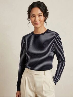 THE KOOPLES Black White Striped Wool And Cashmere Blend Jumper Small Unisex